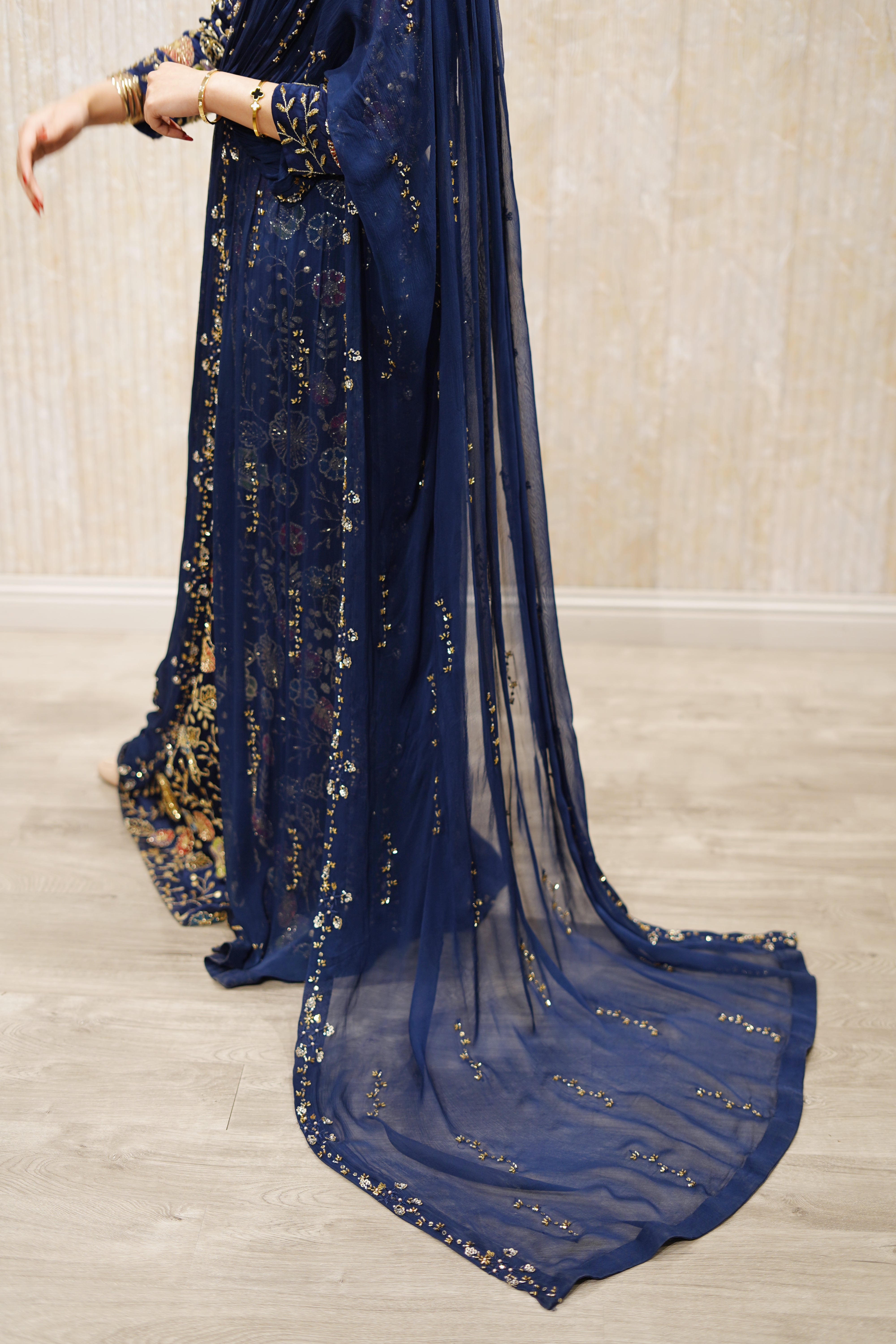 Starry Night Floral Gown