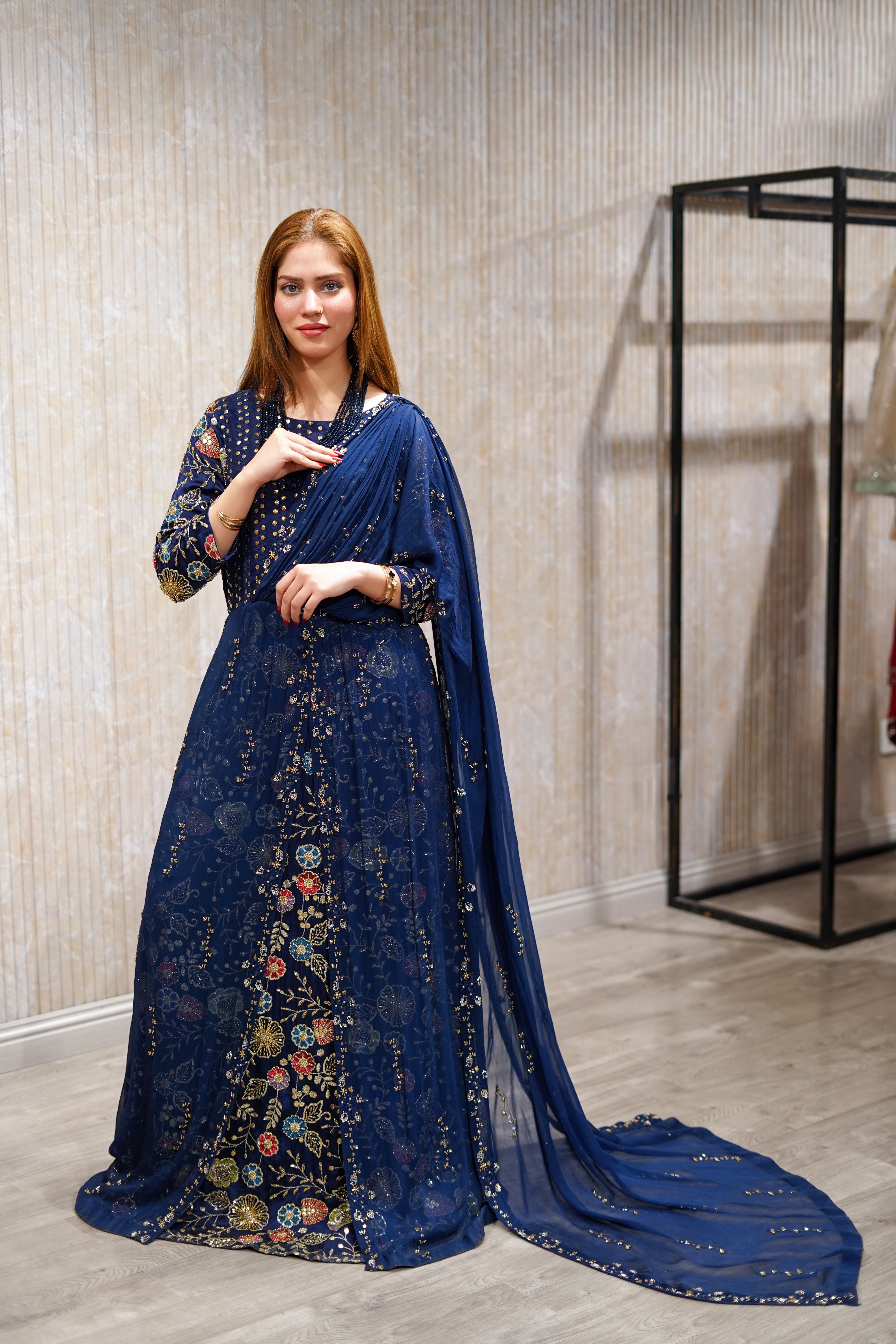 Starry Night Floral Gown