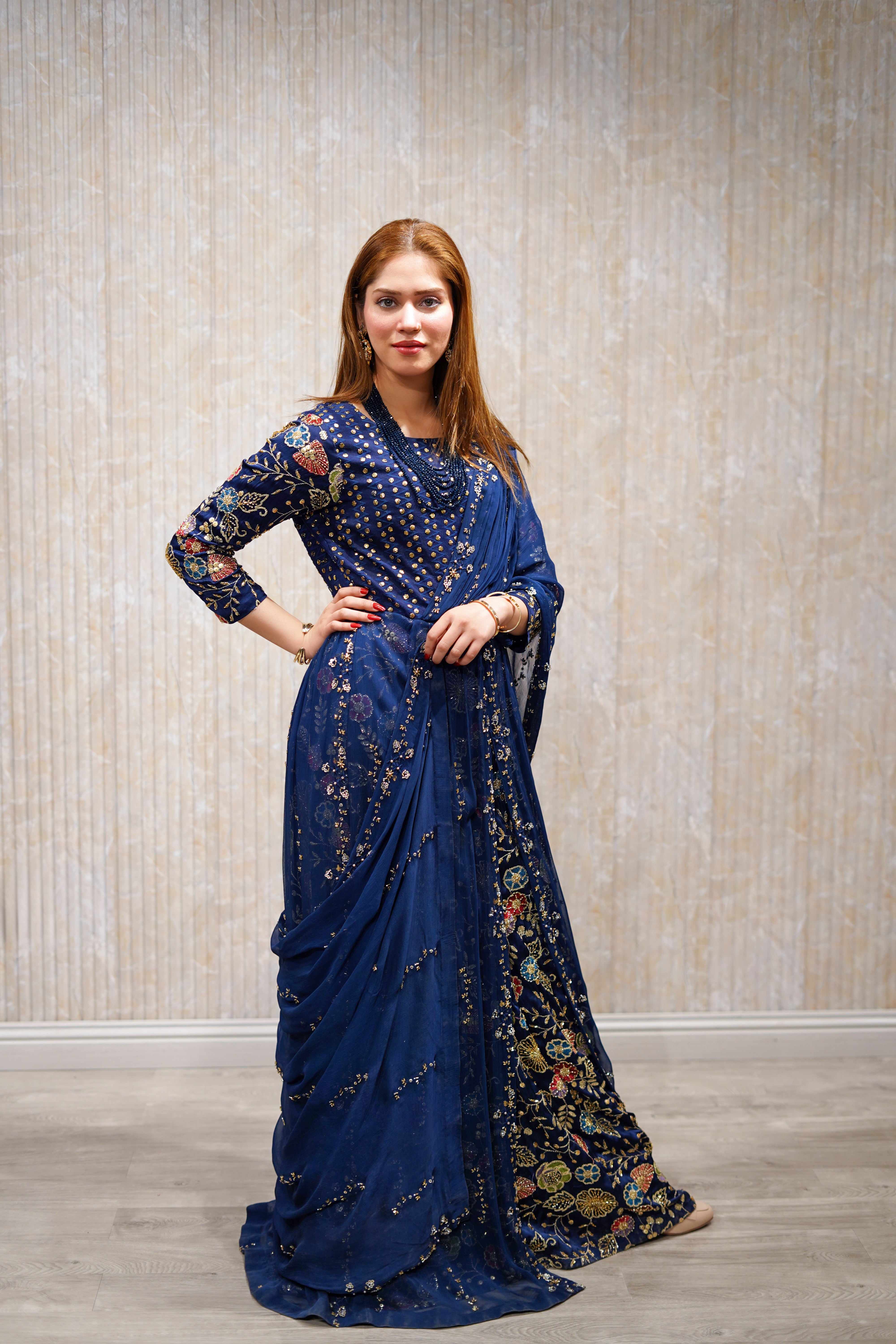 Starry Night Floral Gown